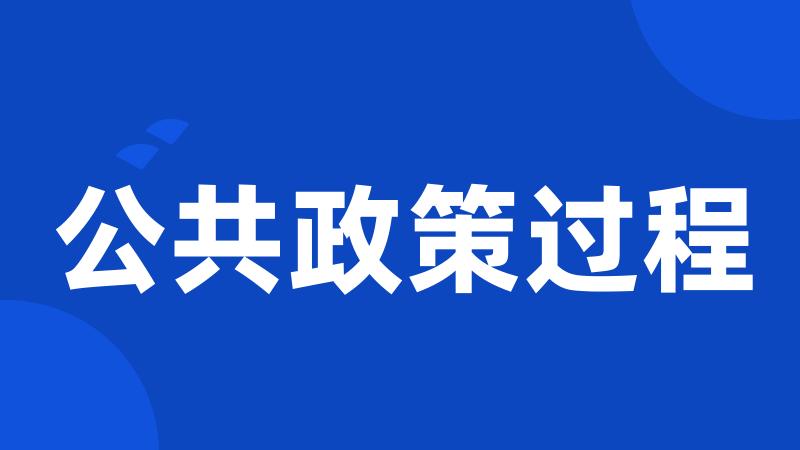 公共政策过程