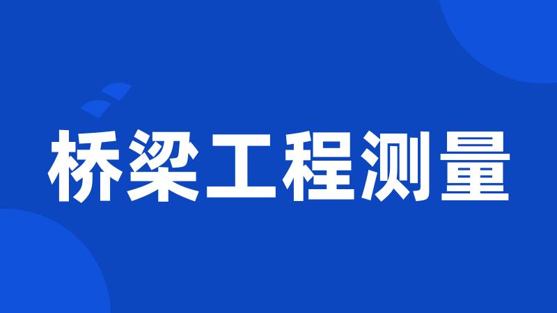 桥梁工程测量