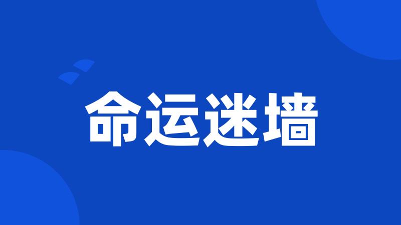 命运迷墙