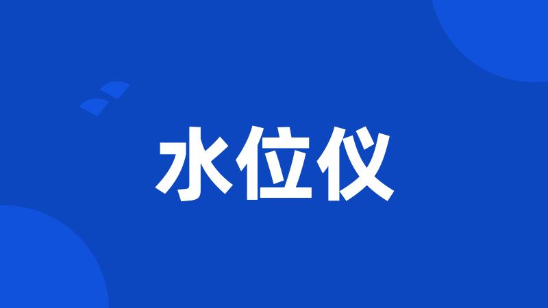 水位仪