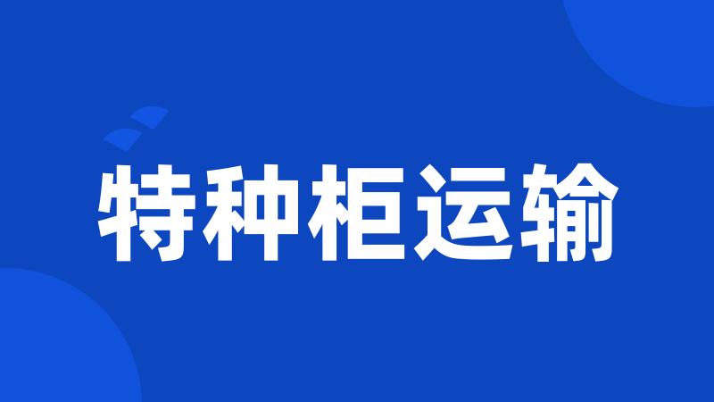 特种柜运输