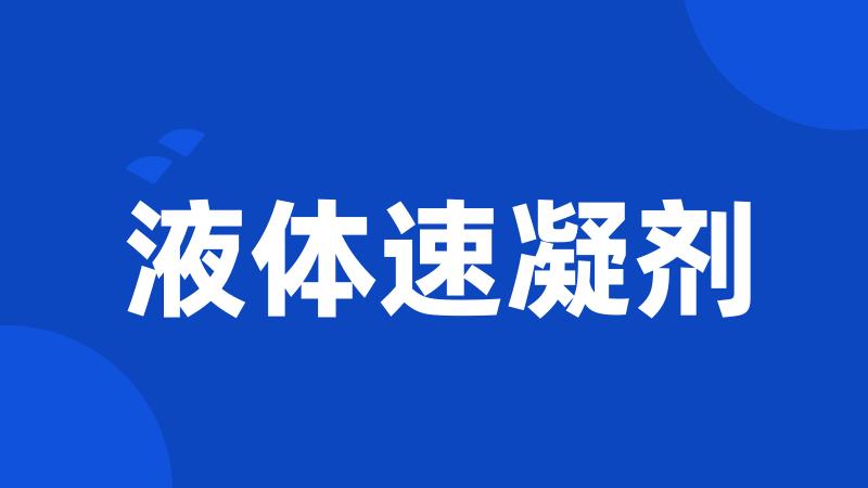液体速凝剂