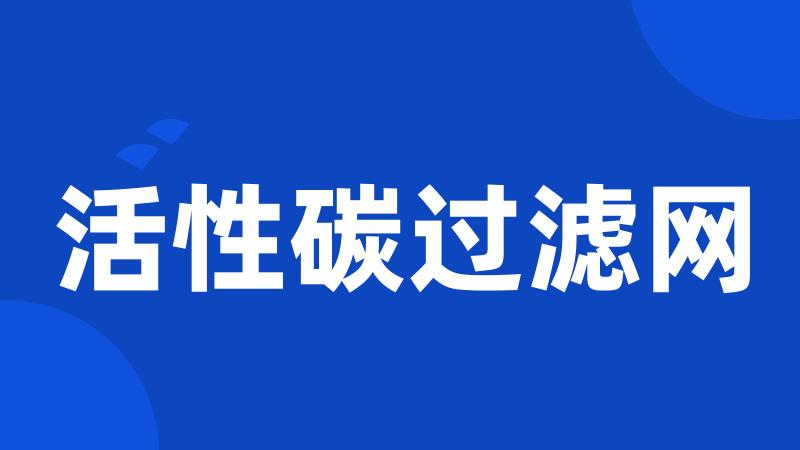 活性碳过滤网