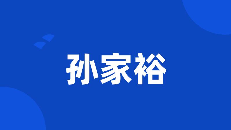 孙家裕