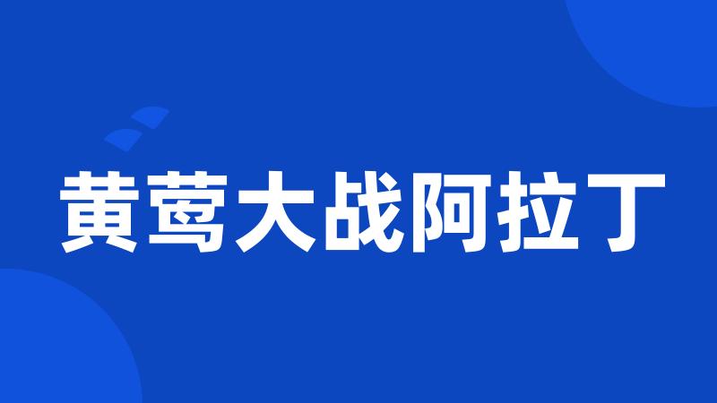 黄莺大战阿拉丁