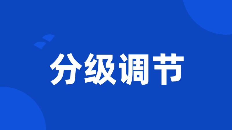 分级调节