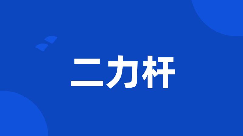 二力杆
