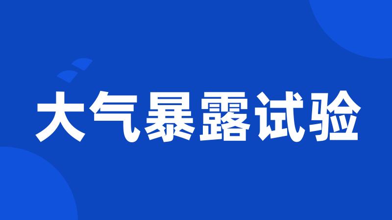 大气暴露试验