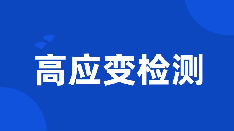 高应变检测