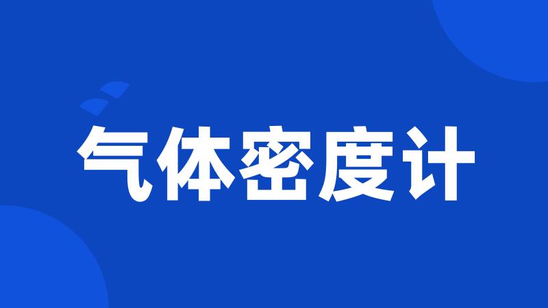 气体密度计