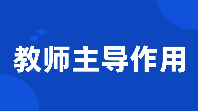 教师主导作用