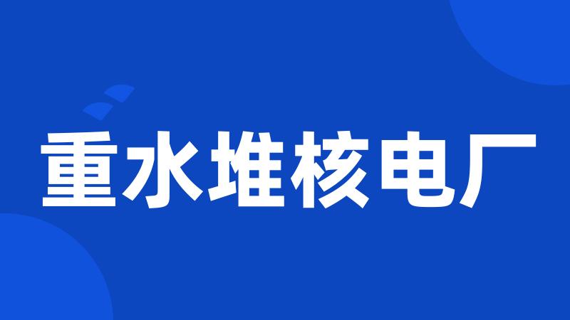 重水堆核电厂