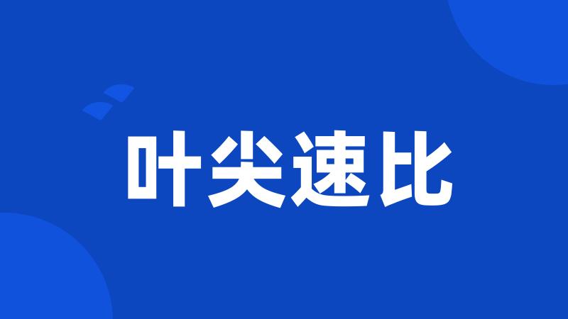 叶尖速比