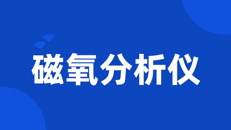 磁氧分析仪