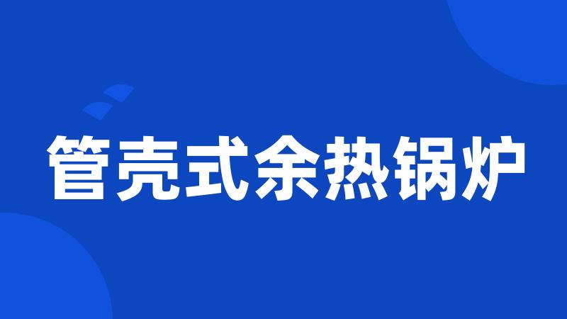 管壳式余热锅炉