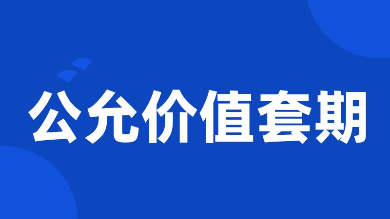 公允价值套期