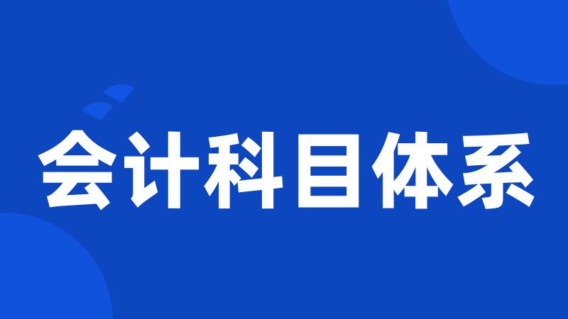 会计科目体系