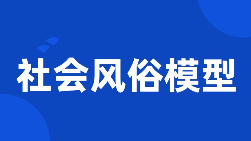 社会风俗模型