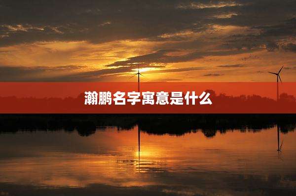 瀚鹏名字寓意是什么