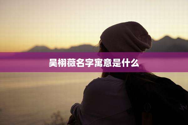 吴栩薇名字寓意是什么