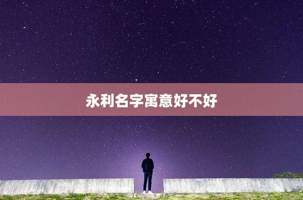 永利名字寓意好不好