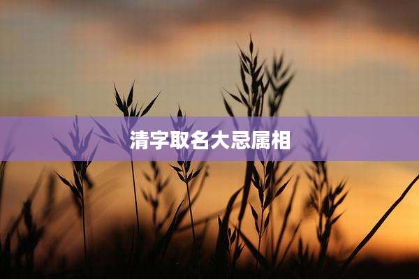 清字取名大忌属相
