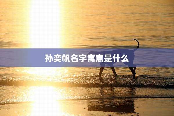 孙奕帆名字寓意是什么