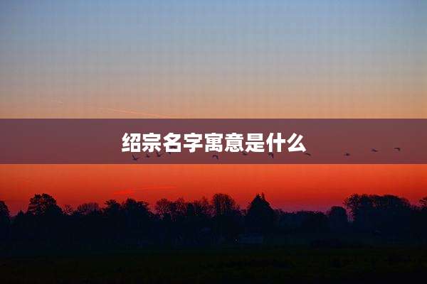 绍宗名字寓意是什么