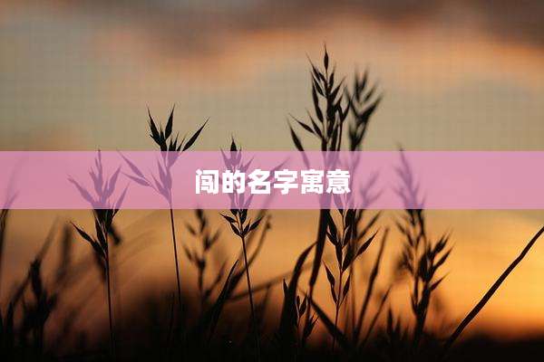 闯的名字寓意