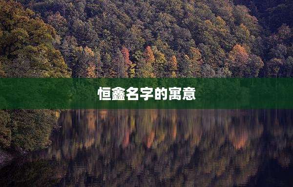 恒鑫名字的寓意