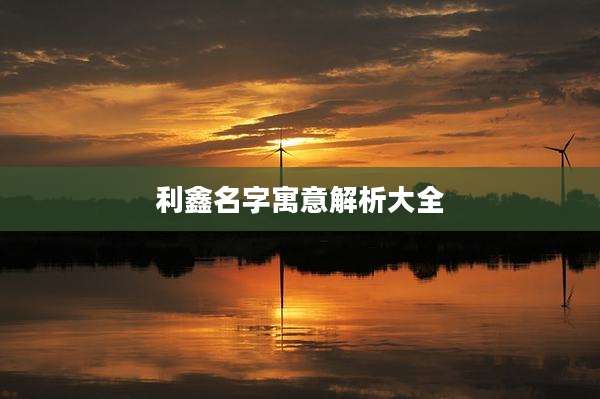 利鑫名字寓意解析大全