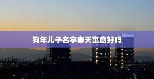 狗年儿子名字春天寓意好吗