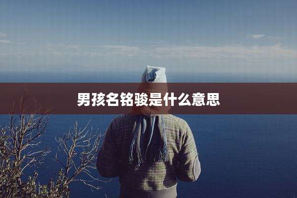 男孩名铭骏是什么意思