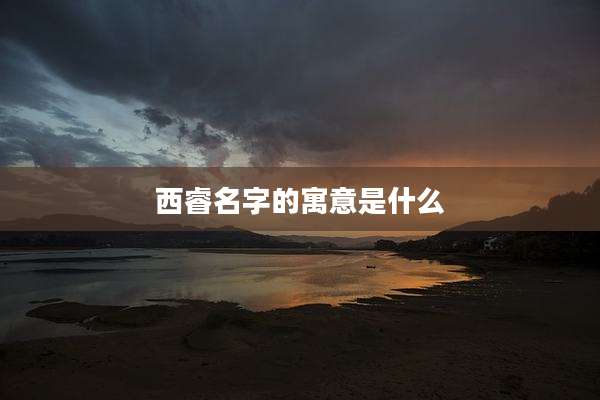 西睿名字的寓意是什么