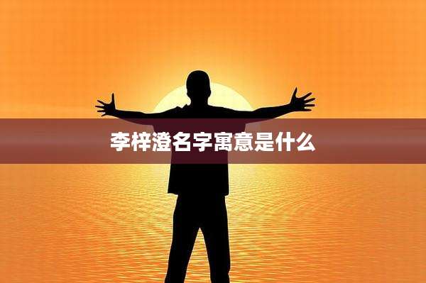 李梓澄名字寓意是什么