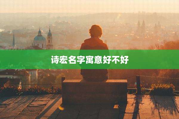 诗宏名字寓意好不好