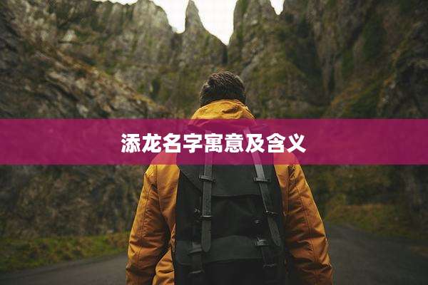 添龙名字寓意及含义