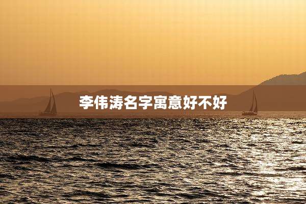 李伟涛名字寓意好不好