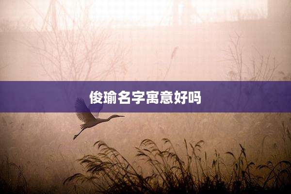 俊瑜名字寓意好吗