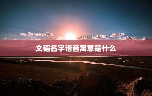 文韬名字谐音寓意是什么