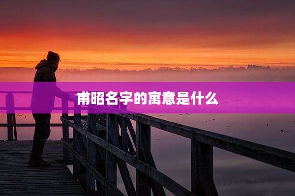 甫昭名字的寓意是什么