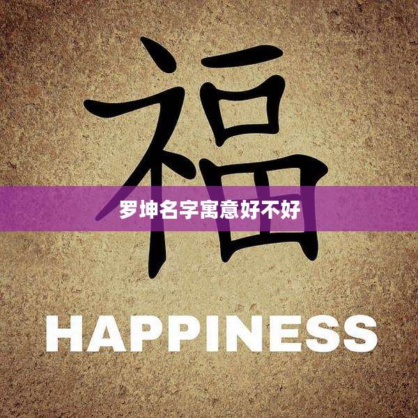 罗坤名字寓意好不好