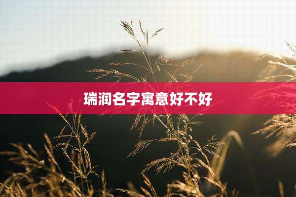 瑞润名字寓意好不好
