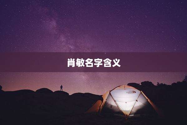 肖敏名字含义