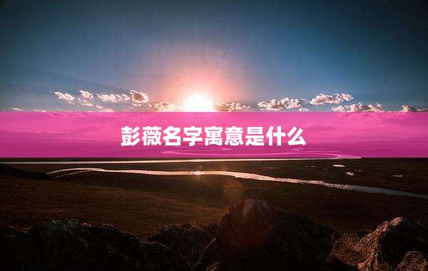 彭薇名字寓意是什么