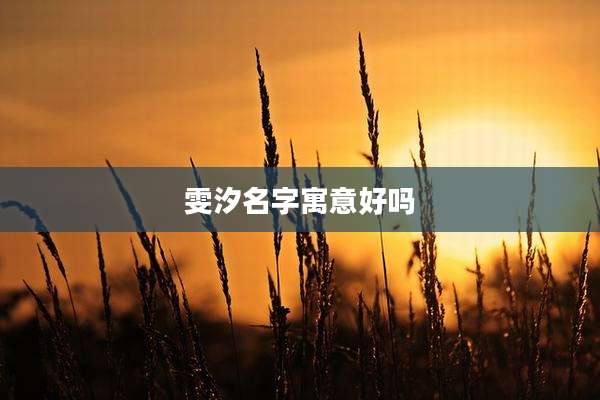 雯汐名字寓意好吗