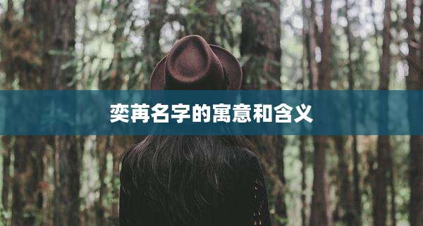 奕苒名字的寓意和含义