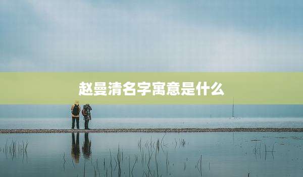 赵曼清名字寓意是什么