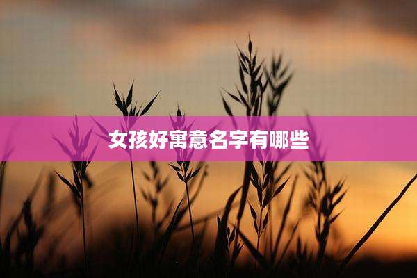 女孩好寓意名字有哪些