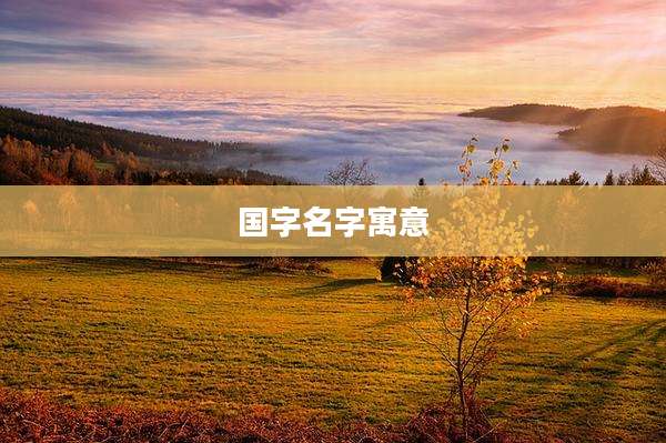 国字名字寓意